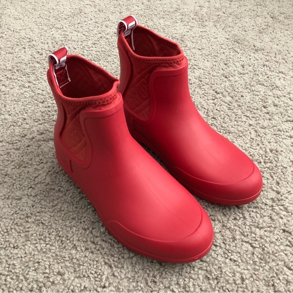 Ugg Red Waterproof Shearling Footbed Booties - Picture 2 of 8
